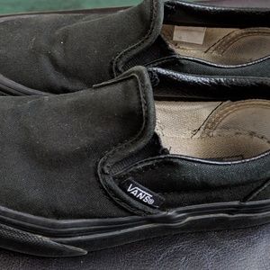 Vans black slip on shoes